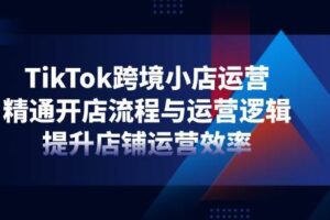 (14369期)TikTok跨境小店运营,精通开店流程与运营逻辑,提升店铺运营效率