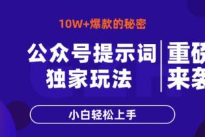 (14364期)公众号提示词玩法,10W+爆文最简单快速的方法,小白轻松上手